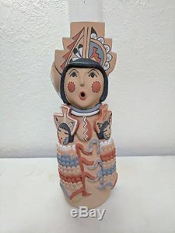 LARGE! Jemez Pottery Native Indian Pueblo Corn Maiden Storyteller Emily Tsosie