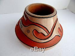 LARGE SAN ILDEFONSO PUEBLO INDIAN POTTERY VASE BY BLUE CORN WITH WATER SERPENT