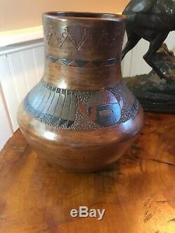 LORRAINE WILLIAMS Native American Navajo Pottery Pot LARGE 9.25 Tall STUNNING