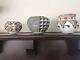 LUCY M. LEWIS Antique ACOMA PUEBLO BOWLS(3) Signed Native American Pottery