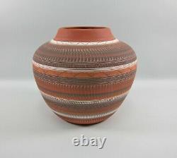 Large 9 x 11 Native American Navajo Pottery Bowl Signed Susie Charlie Stunning