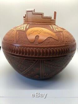 Large Acoma Pottery Diane Aragon Pot Olla Laguna Pueblo Native American Vase