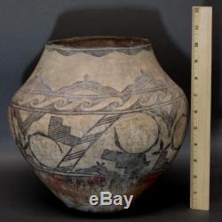 Large Antique mid-19thC Western Native American Zuni Indian Historic Pottery Pot