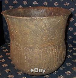 Large Flared Top Caddo Indian Pottery Jar Authentic Indian Artifact