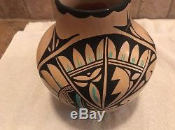 Large Hand Thrown Hand Built Signed Jemez Pottery Native American Indian Pueblo