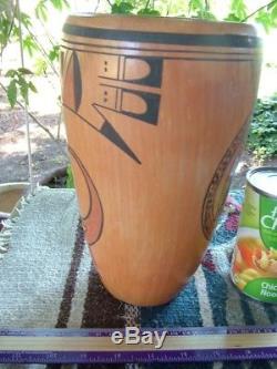 Large Hopi Cylinder Vase Ht. 9 5/8 Native American