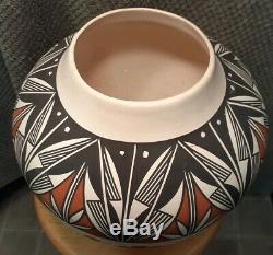 Large Native American 12 Pueblo Acoma NM Art Pottery Vase Artist Signed D. A. A