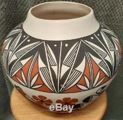 Large Native American 12 Pueblo Acoma NM Art Pottery Vase Artist Signed D. A. A