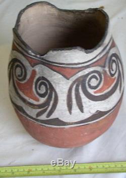 Large Native American Redware Pottery Jar Vessel Pueblo 19th C Olla Acoma Zuni