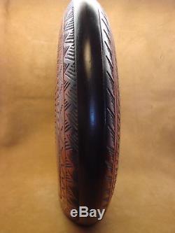 Large Navajo Indian Pottery Hand Etched Bear Pot by Watchman! Native American