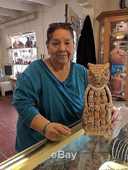 Large Owl Storyteller Native American pottery Jemez Pueblo by Emily Tsosie