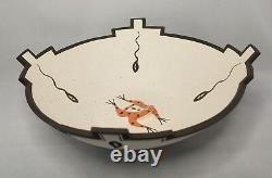 Large Zuni Pottery 10 1/4 MARCUS HOMER Frog and Tadpole Effigy Ceremonial Bowl