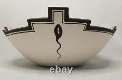 Large Zuni Pottery 10 1/4 MARCUS HOMER Frog and Tadpole Effigy Ceremonial Bowl