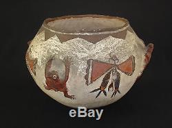 Large Zuni Pottery Frog Jar, Southwest Native American Indian, c. 1890