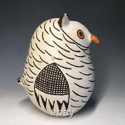 Larger Grace Chino Owl Acoma Native American Pottery Figurine Pueblo Art