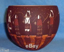 Larger Ida Sahmie Navajo Hopi Pottery Night Dance