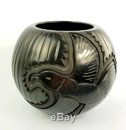 Linda Tafoya Oyenque Native American Santa Clara Pottery Hummingbird Vase