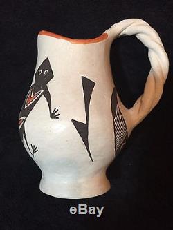 Lucy Lewis Pottery Pitcher Acoma