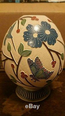 MATA ORTIZ HAND COILED, ETCHED & PAINTED NATIVE AMERICAN POTTERY WithHUMMINGBIRDS