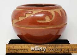 Margaret Tafoya Carved Redware Bowl Santa Clara Pueblo Native American Indian