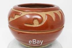Margaret Tafoya Carved Redware Bowl Santa Clara Pueblo Native American Indian