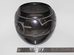 Margaret Tafoya Pottery, Santa Clara, signed, fired black, carved, original