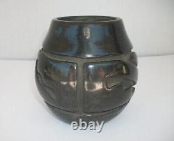 Margaret Tafoya Santa Clara Native American Carved Blackware Pottery Vase
