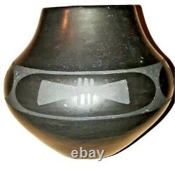 Maria Martinez Black Ware Pottery Jar Bowl Signed Antique Native American