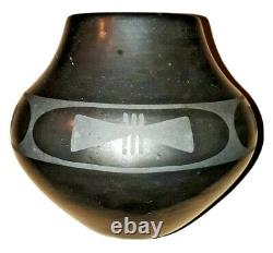 Maria Martinez Black Ware Pottery Jar Bowl Signed Antique Native American