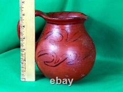 Maricopa Pottery Beautiful Large Black on Red Jar Rare Form Vintage 1920