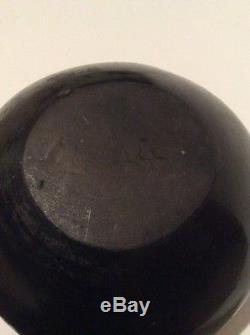 Marie Black on Black Native American Pottery Bowl Signed