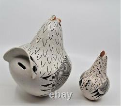 Marie Z. Chino Signed Native American Pottery Roosters Bank Acoma New Mexico