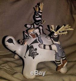 Marilyn Ray Pottery Acoma N. M. Turtle Storyteller Clowns Turtle Birds & Butterfly