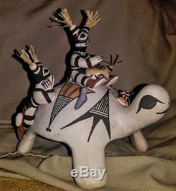 Marilyn Ray Pottery Acoma N. M. Turtle Storyteller Clowns Turtle Birds & Butterfly