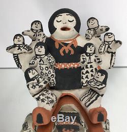 Martha Arquero Cochiti Native American Storyteller Pottery Figure with 8 Children