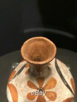 Mid 19th Century Antique Native American Pueblo Acoma Polychrome Pottery Vase
