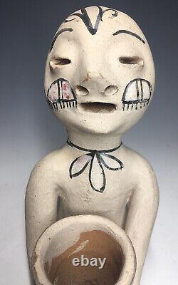 Mid 20th C. Tesuque Native American Pueblo Rain God Pottery Figure Terra Cotta