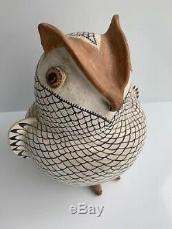 Monumental 12 Vintage Signed Eva Histia Acoma N. M. Pottery Owl Native American