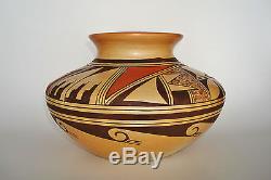 Museum Quality Native American Old HOPI Pottery OLLA Signed VERNA NAHEE