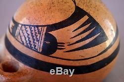 Native American Hopi Pueblo Painted Pottery Canteen Water Bottle