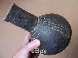 NICE AUTHENTIC CADDO BLAKELY ENGRAVED POTTERY BOTTLE FROM SOUTHWEST ARKANSAS