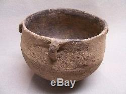 NICE SOLID AUTHENTIC MISSISSIPPIAN STRAP-HANDLED POTTERY JAR FROM PEMISCOT CO MO