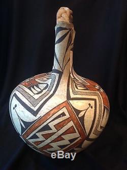 NO RESERVE Large Antique Acoma Pottery Native American Indian Wedding Vase