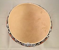 Native American ACOMA Pueblo Polychrome Bowl Signed N. Lucero Hand Coiled