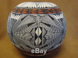 Native American Acoma Fine Line Pot Hand Painted by Corrine Chino! Fine Line PT4