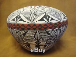 Native American Acoma Fine Line Seed Pot Hand Painted by Corrine Chino! Fine Lin