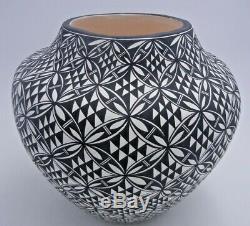 Native American Acoma Floral Olla by Sharon Stevens