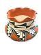 Native American Acoma Handmade Pottery Pot Vase Signed AL HTF Ruffled Top