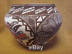 Native American Acoma Indian Pottery Hand Painted Pot by Ed lewis