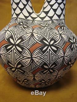 Native American Acoma Indian Pottery Hand Painted Wedding Vase! M. Lukee